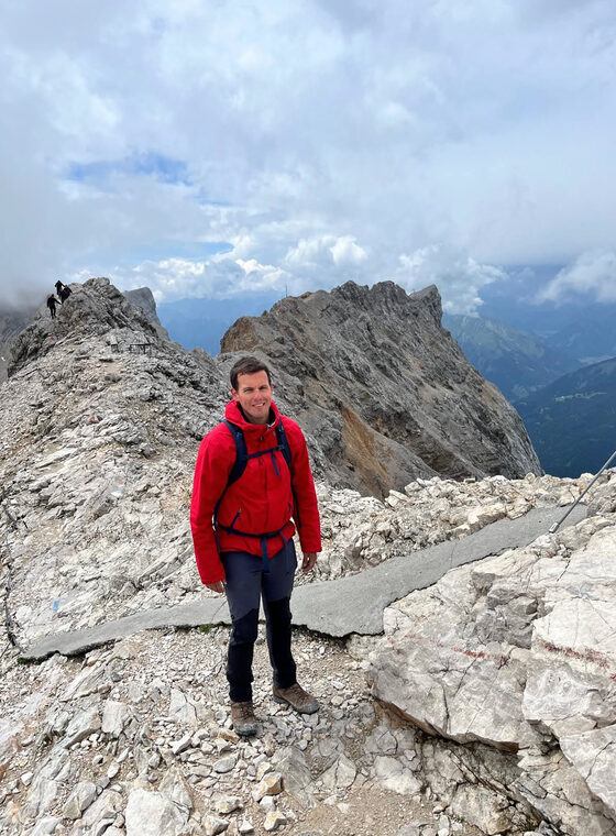 Henning Schüttken on a mountain ridge