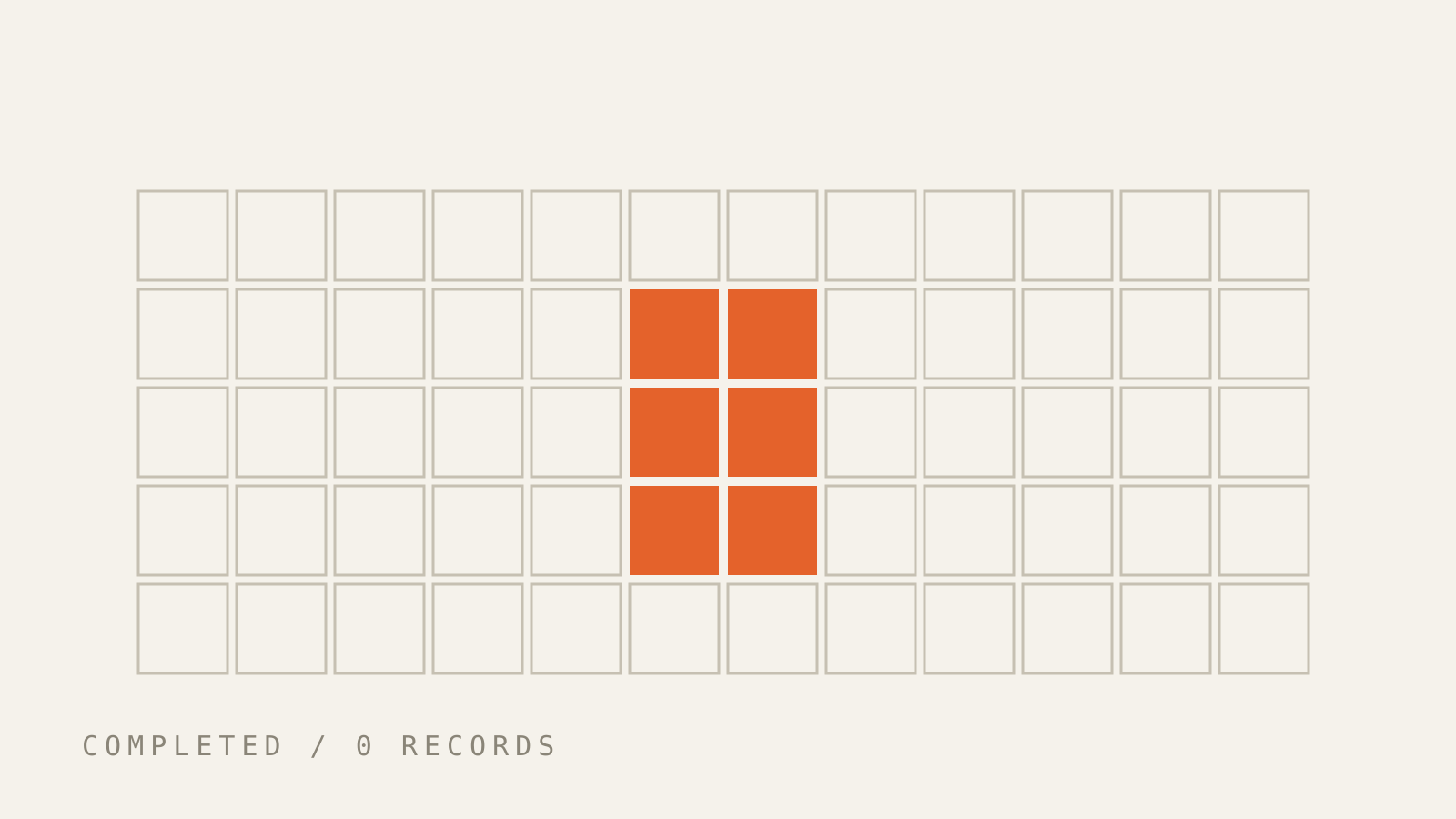 A planning grid with a single narrow written scope highlighted